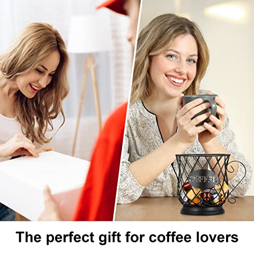 YUNYODA Coffee Storage Basket,Multiple Pod Holder Espresso Holders Coffee Pod Stand Kitchen Storage Holders for Coffee Capsules Home Cafe Hotel(Black) - Image 4