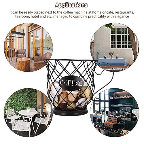 YUNYODA Coffee Storage Basket,Multiple Pod Holder Espresso Holders Coffee Pod Stand Kitchen Storage Holders for Coffee Capsules Home Cafe Hotel(Black) - Image 5