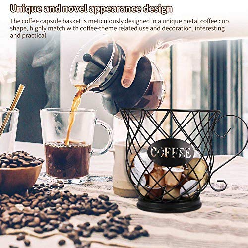 YUNYODA Coffee Storage Basket,Multiple Pod Holder Espresso Holders Coffee Pod Stand Kitchen Storage Holders for Coffee Capsules Home Cafe Hotel(Black) - Image 6