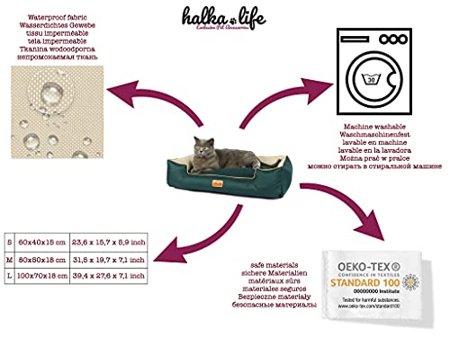 Halkalife Dog waterproof sofa, easy to clean dog bed, dog couch with removable covers (L, Black) - Image 4