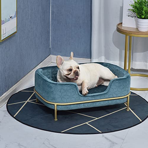 PawHut Dog Sofa Pet Couch, Velvet-feel Kitten Bed Lounge with Soft Cushion Washable Cover Metal Frame for Small Sized Dogs - Image 3
