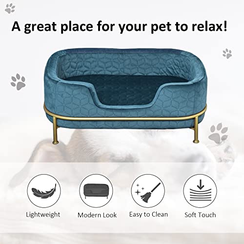 PawHut Dog Sofa Pet Couch, Velvet-feel Kitten Bed Lounge with Soft Cushion Washable Cover Metal Frame for Small Sized Dogs - Image 5
