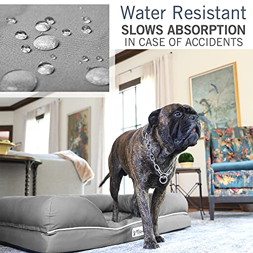 PetFusion Ultimate Memory Foam Dog Bed Lounge Orthopaedic Comfortable Large Waterproof Bed For Big Dogs - Grey - X-Large (112 x 86 x 25cm) - Image 5