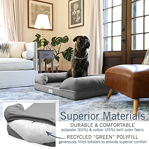 PetFusion Ultimate Memory Foam Dog Bed Lounge Orthopaedic Comfortable Large Waterproof Bed For Big Dogs - Grey - X-Large (112 x 86 x 25cm) - Image 6