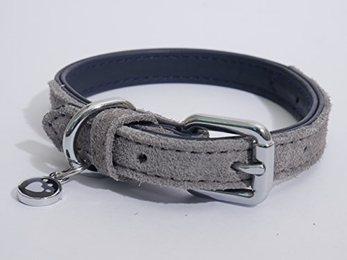 Rosewood Luxury Leather Dog Collar, soft touch navy - Image 7