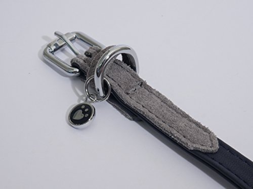 Rosewood Luxury Leather Dog Collar, soft touch navy - Image 8