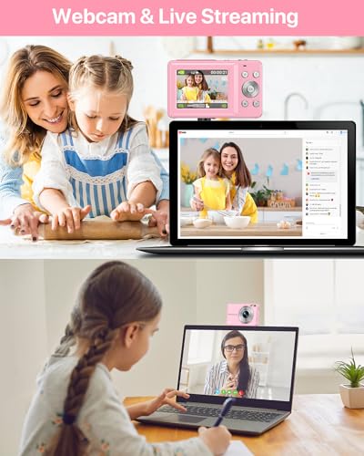 Digital Camera 1080P FHD Compact Digital Camera 44MP Portable Mini Small Photo Camera with 2.4" LCD Screen, 16X Digital Zoom and 1 Battery Vlogging Camera for Kids, Girls, Boys-Pink - Image 7