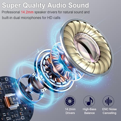 Wireless Earbuds, Bluetooth 5.3 Headphones in Ear 2025 Wireless Headphones with 4 ENC Mics Noise Cancelling Ear Buds, Deep Bass Stereo Sport Earphones 36H Playtime, IP7 Waterproof/LED Display/USB-C - Image 3