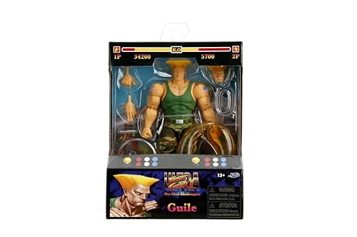 Jada Toys Street Fighter II Guile Action Figure 1:12 Scale, 6" Tall, Interchangeable Heads, Hands & Accessories - Image 3