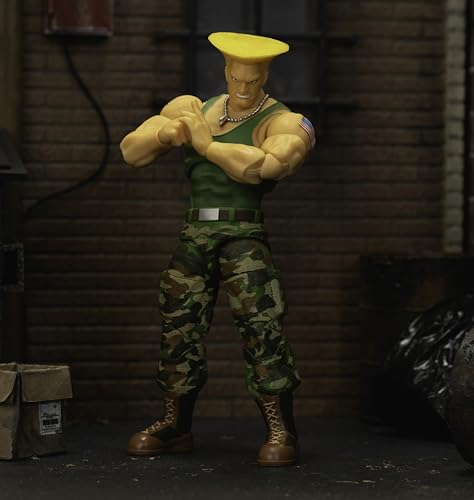 Jada Toys Street Fighter II Guile Action Figure 1:12 Scale, 6" Tall, Interchangeable Heads, Hands & Accessories - Image 7
