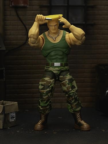Jada Toys Street Fighter II Guile Action Figure 1:12 Scale, 6" Tall, Interchangeable Heads, Hands & Accessories - Image 8