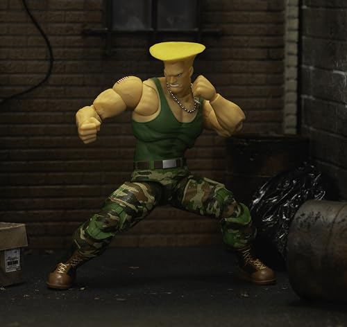 Jada Toys Street Fighter II Guile Action Figure 1:12 Scale, 6" Tall, Interchangeable Heads, Hands & Accessories - Image 11