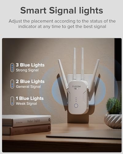 QLOCOM 2025 Newest WiFi Extender Booster Blazing-Fast 1200Mbps WiFi Booster Range Extender Dual Band 5GHz & 2.4GHz Wireless Internet Booster/Hotspot with 2800 Sq.Ft Wider Coverage, Easy Setup, UK Plug - Image 6