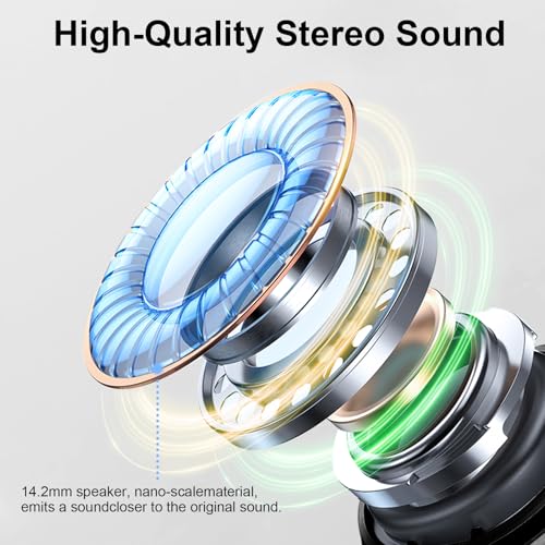 Wireless Earbuds, Bluetooth 5.4 Headphones in Ear with 4 ENC Mic, 2025 Wireless Headphones Noise Cancelling Ear Buds, Deep Bass Stereo Bluetooth Earphone 36H Playtime, IP7 Waterproof/LED Display/USB-C - Image 4