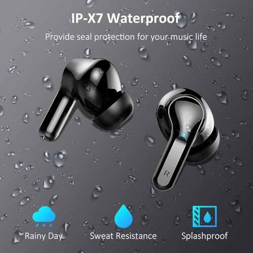 Ordtop Wireless Earbuds, Bluetooth 5.3 Headphones 2024 Wireless Headphones in Ear, 4 ENC Noise Cancelling Mic Ear buds, 40H Deep Bass Earphones IP7 Waterproof Bluetooth Earphones USB-C, LED Display - Image 9