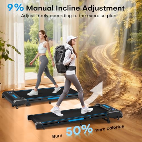 Walking Pad with Incline, FOUSAE 3 in 1 Treadmills for Home with Double Frame 330 LB Weight Capacity, 2.5 HP Under Desk Walking Treadmill with 12 HIIT Programs, Magnetic Remote Control - Image 4