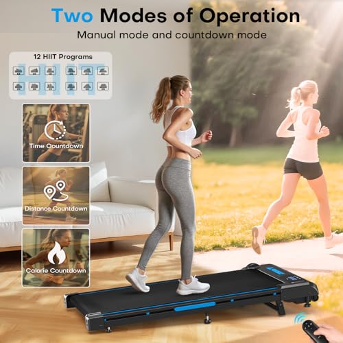 Walking Pad with Incline, FOUSAE 3 in 1 Treadmills for Home with Double Frame 330 LB Weight Capacity, 2.5 HP Under Desk Walking Treadmill with 12 HIIT Programs, Magnetic Remote Control - Image 9