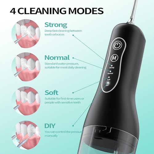 Water Flosser, 2025 Upgrded Water Pick Remover with 4 Modes and 5 Replacement Nozzles, Water Pick to Solve Oral Problems and Whiten Teeth, IPX7 Waterproof Double Electric Flosser for Home, Travel - Image 4