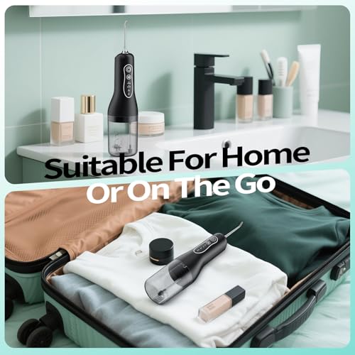 Water Flosser, 2025 Upgrded Water Pick Remover with 4 Modes and 5 Replacement Nozzles, Water Pick to Solve Oral Problems and Whiten Teeth, IPX7 Waterproof Double Electric Flosser for Home, Travel - Image 7