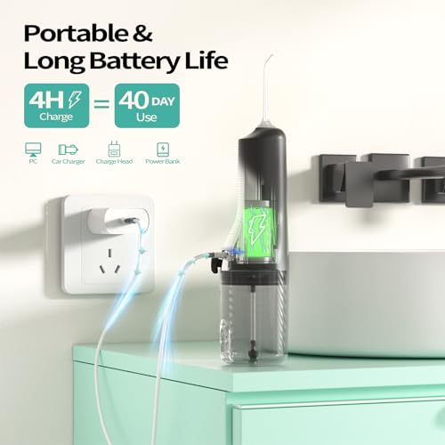 Water Flosser, 2025 Upgrded Water Pick Remover with 4 Modes and 5 Replacement Nozzles, Water Pick to Solve Oral Problems and Whiten Teeth, IPX7 Waterproof Double Electric Flosser for Home, Travel - Image 8