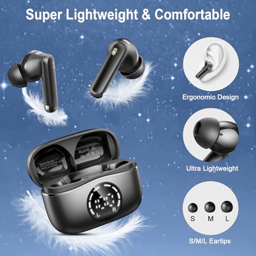 Wireless Earbuds, Ear Buds Bluetooth 5.4 Headphones 2025 with ENC Noise Cancelling, Bluetooth Earphones 48H Playtime Wireless Earphones HiFi Stereo, in Ear Headphones IP7 Waterproof/USB-C Fast Charge - Image 8