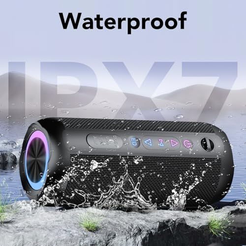 taopodo Portable Bluetooth Speaker with 30W Stereo Sound, 3 EQ Mode & 3 RGB lights, IPX7 Waterproof, 30H Playtime, TWS Wireless Pairing, Outdoor Speaker for Home, Outdoors and Hiking - Image 5