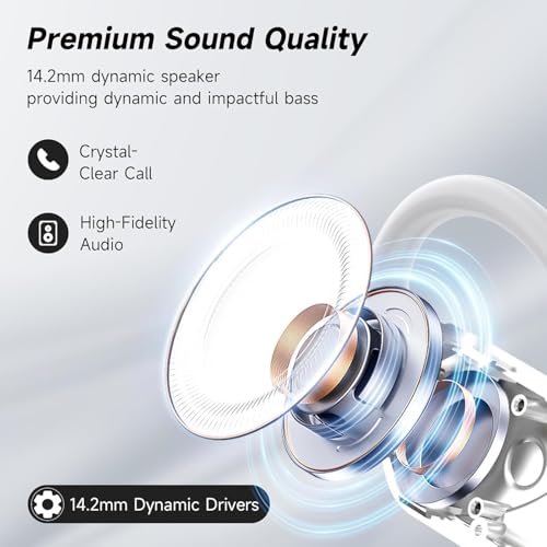 Boytond Ultra Open Ear Earbuds - Bone Conduction Headphones Wireless Bluetooth, Waterproof Deep Bass Earphones for Fitness and Running, Secure Fit for Small Ears, Sweat-Resistant for Workouts - Image 4