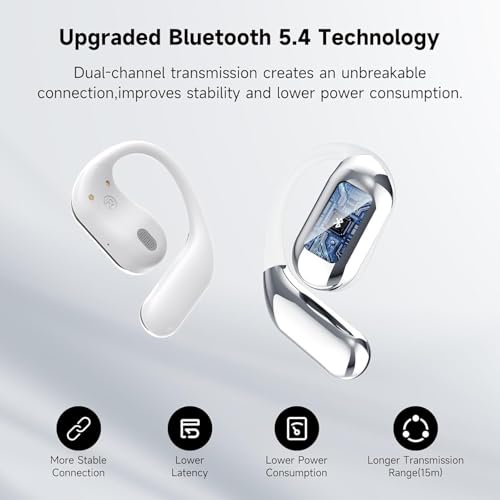 Boytond Ultra Open Ear Earbuds - Bone Conduction Headphones Wireless Bluetooth, Waterproof Deep Bass Earphones for Fitness and Running, Secure Fit for Small Ears, Sweat-Resistant for Workouts - Image 7