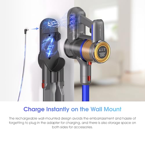 Cordless Vacuum Cleaner,Stick Vacuum 45KPA/450W/60min,Wall-mounted Charging/V-shaped Anti-Tangle,with Self-standing Function and Removable Battery,Vacuum Cleaner for Pet Hair,Carpets and Hard Floors - Image 7