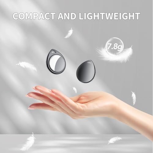 QCOQ Air Tracker Tags 4 Pack, Black | Smart Bluetooth Tags Compatible with Apple Find My (iOS Only), Item Locator with Keychain/Lanyard for Keys/Luggages/Wallets/Suitcases, Replaceable Battery, 100dB - Image 8