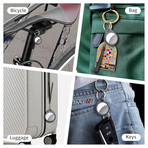 QCOQ Air Tracker Tags 4 Pack, Black | Smart Bluetooth Tags Compatible with Apple Find My (iOS Only), Item Locator with Keychain/Lanyard for Keys/Luggages/Wallets/Suitcases, Replaceable Battery, 100dB - Image 10