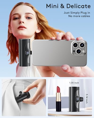 Small Power Bank Fast Charging, Mini Portable Charger 5,000mAh Battery Pack with Built-In USB-C Connector, 20W PD QC PowerBank Compatible with iPhone 16 15 Samsung Android etc - Image 10