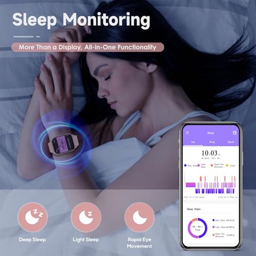 TRAUSI Smart Watches for Women Men, 1.83 inches HD Smartwatch with 120 Sports Modes, Heart Rate/Sleep Monitor, IP67 Waterproof, Bluetooth Call & Music Control for iPhone/Android (Pink) - Image 8