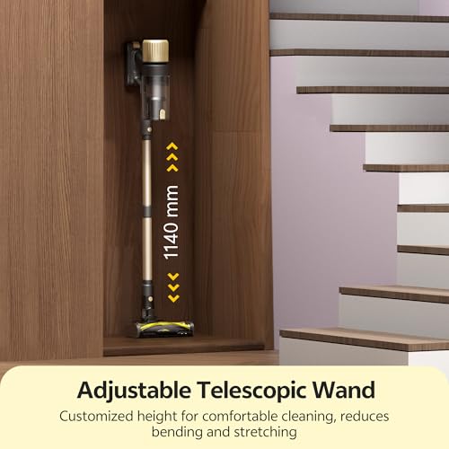 Ultenic U15 Cordless Vacuum Cleaner 50000Pa/65Min Runtime, Anti-tangle Brush with GreenEye Technology, Self Standing Stick Vacuum, Telescopic Tube, Ideal for All Floors, Carpet & Pet Hair - Image 9