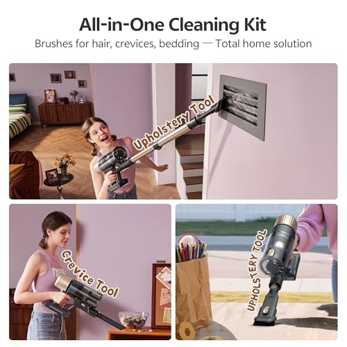Ultenic U15 Cordless Vacuum Cleaner 50000Pa/65Min Runtime, Anti-tangle Brush with GreenEye Technology, Self Standing Stick Vacuum, Telescopic Tube, Ideal for All Floors, Carpet & Pet Hair - Image 11