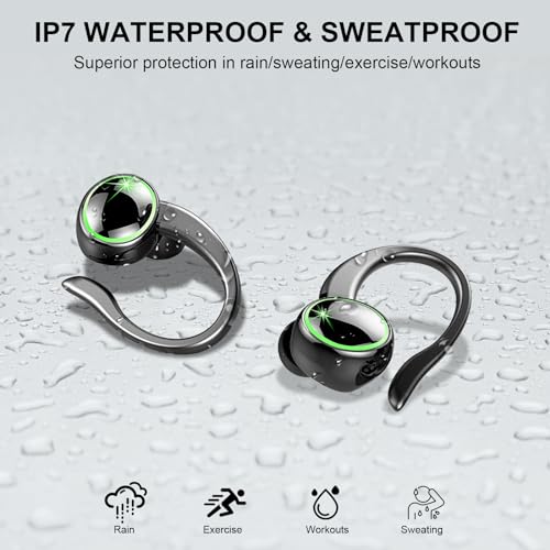 Wireless Earbuds, Bluetooth 5.4 Headphones, 50H+ Playtime Stereo Noise Canceling Headphones with 4 ENC Mic, Sport Ear buds with Earhooks, IPX7 Waterproof Wireless Earphones for Sport/Running/Gym - Image 4