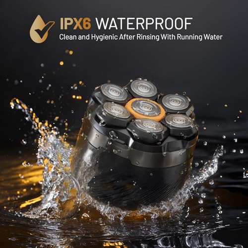 Dyoonoer 7D Electric Head Shavers for Men - Cordless Waterproof Rotary Razor Head Shavers for Bald Head with LED Display, Wet/Dry Use - Ideal for Sensitive Skin, Travel & Idea Gifts - Image 5