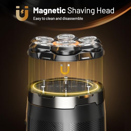 Dyoonoer 7D Electric Head Shavers for Men - Cordless Waterproof Rotary Razor Head Shavers for Bald Head with LED Display, Wet/Dry Use - Ideal for Sensitive Skin, Travel & Idea Gifts - Image 6