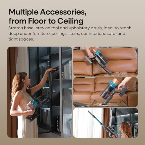 ElecKeys K10 Cordless Vacuum Cleaner, 48Kpa 580W 65Mins Vacuum Cleaner for Home, Anti-Tangle Stick Vacuum Self-Standing, Vacuum Cordless Rechargeable for Pet Hair/Carpet. - Image 9