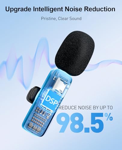 MENERESAS Mini Microphone for iPhone/Android: 3-in-1 Wireless Lavalier Microphone with Crystal Sound and Noise Reduction for Camera, Professional Video Recording, YouTube, TikTok - Image 4