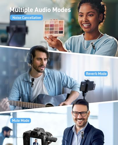 MENERESAS Mini Microphone for iPhone/Android: 3-in-1 Wireless Lavalier Microphone with Crystal Sound and Noise Reduction for Camera, Professional Video Recording, YouTube, TikTok - Image 8