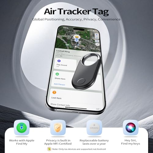 Smart Air Tracker Tags 4 Pack, 2025 New Bluetooth Tracker Item Finder Work with Apple Find My (iOS Only), Smart tags for Luggage/Key/Wallet, Air Tags Multi-functional tracking, Replaceable Battery. - Image 3