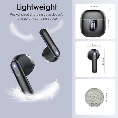 Wireless Earbuds, Bluetooth 5.4 Earphones in Ear with HiFi Stereo,14mm Drivers with Big Bass, 40H Clear Calls Bluetooth Earphones, Wireless Ear Buds with 4 ENC Noise Cancelling Mic IP7 Waterproof - Image 7