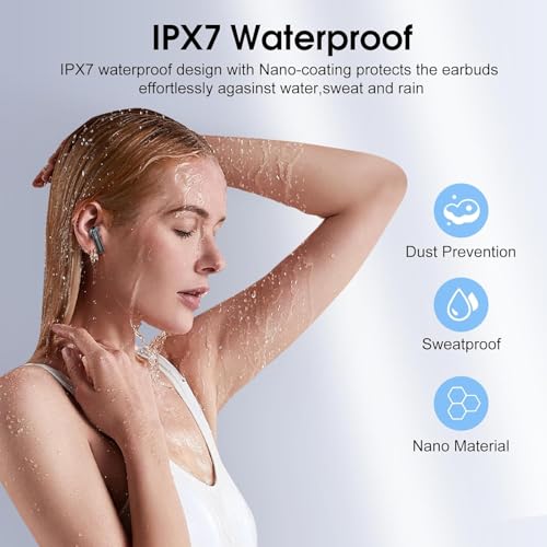 Wireless Earbuds, Bluetooth 5.4 Earphones in Ear with HiFi Stereo,14mm Drivers with Big Bass, 40H Clear Calls Bluetooth Earphones, Wireless Ear Buds with 4 ENC Noise Cancelling Mic IP7 Waterproof - Image 8