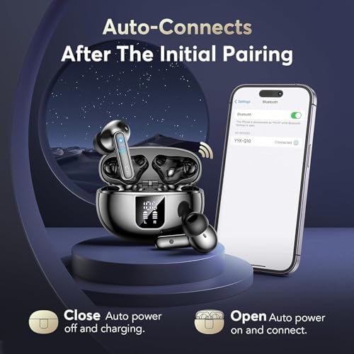 Wireless Earbuds, Earphones in Ear with Dual Noise Cancelling Mic,5.4 Bluetooth Earphones ANC&ENC, 36H Playtime Wireless Headphones Deep Bass Stereo Sound,IP7 Waterproof Dual LED Display,iOS & Android - Image 6