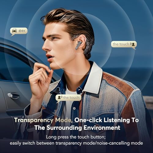 Wireless Earbuds, Earphones in Ear with Dual Noise Cancelling Mic,5.4 Bluetooth Earphones ANC&ENC, 36H Playtime Wireless Headphones Deep Bass Stereo Sound,IP7 Waterproof Dual LED Display,iOS & Android - Image 7