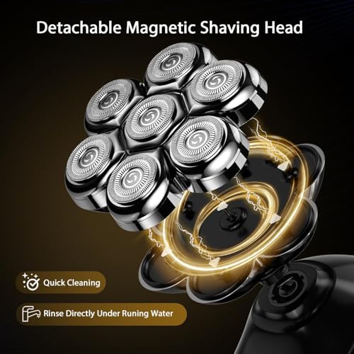 EenaPey Electric Head Shavers for Men:5 in 1 Electric Razor for Bald Men with 7D Floating Head-IPX7 Waterproof Wet/Dry LED Display and Type C Rechargeable Grooming Kit Used for Face/Head/Scalp - Image 11