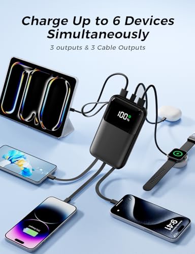 Power Bank Fast Charging 27000mAh,22.5W Portable Charger(USB-C Input & Output), PD 3.0 QC 3.0 External Mobile Phone Batteries,6 Output & 2 Input, Compatible with iPhone 17 16 15 14 13 12 - Image 4
