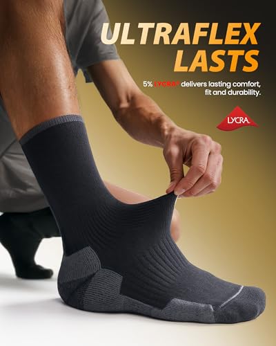 PULIOU Merino Wool Socks Men Women,Cushion Moisture Wicking Breathable Outdoor Multipack Hiking Trekking Walking Athletic Work thermal warm winter,3 pairs - Image 5