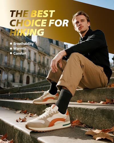 PULIOU Merino Wool Socks Men Women,Cushion Moisture Wicking Breathable Outdoor Multipack Hiking Trekking Walking Athletic Work thermal warm winter,3 pairs - Image 7